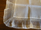 Vintage White Linen 2  Net Lace Wedding Handkerchief 12 