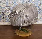 Sandra New York Women   s Hat Formal Church Kentucky Derby And Silver Kitten Heels