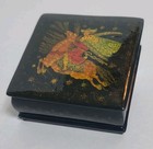 Vtg Signed Russian Lacquer Wood Palekh Trinket Box Signed By Artist 