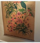 Vintage Burlap Silkscreen Huge Art Boho Natural Fiber 69  X 39  Wall Mural Tan
