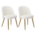 Set Of 2 Pu Leather Dining Chair Upholstered Seat W  Metal Legs For Dining Room