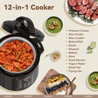 New 12 In 1 Electric Pressure Cooker 8 Quart 1200w Multi Cooker Black