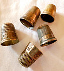 Sterling Silver Thimbles  5  Antique Assorted Makers   Sizes Sewing Memorabilia