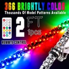 For Can-am Maverick X3 Rollbar Mount 2ft Lighted Spiral Rgb Led Whip Flag Remote