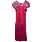 San Antonio Oaxaca Mexican Handmade Embroidered Puebla Dress Red Huipil Maxi Xlt