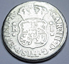 1768-lm Jm Spanish Peru Silver 1 Reales Repaired Pirate Pillar 1700 s 1r Coin