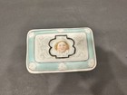Antique Porcelain Vanity Trinket Box W  Portrait Lid   Hand Painted   Footed