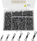 Fishing Barrel Swivels Kit  300pcs Stainless Steel Rolling Bearing Snap Conne   