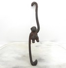 Cast Iron  8  Monkey Hanging Plant Pot Double Hook Hanger Japan Vintage