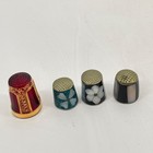 Vtg Lot Of 30 Thimble Collection White Ceramic Painted Alpaca Mother Of Perl Mix