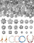 240 Pcs Silver Flower Bead Caps 18 Styles 6-16mm Jewelry Making Spacer Caps