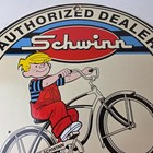 Vintage Schwinn Bicycles Porcelain Sign - Authorized Dealer Dennis The Menace