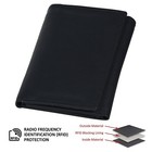 Marshal Genuine Leather Men Rfid Credit Card Slots Trifold Wallet  Black