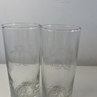 Set Of 2 Vintage Crown Royal Logo And Crown 6 Inch Clear Etched Glass