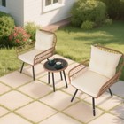 3 Pieces Outdoor Wicker Patio Conversation Bistro Set Rattan Patio Furniture Set
