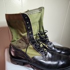 Vintage Us Military Leather   Canvas Combat Jungle Boots Army Men s 12 R Addison