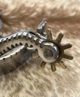 Pair Adult Stainless Steel Western Spurs Notched Edge Design