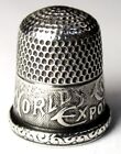 Antique Simons Bros  1893 Columbian Exposition Sterling Silver Thimble  Dtd 1892