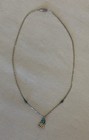 Native American Turquoise Bear Claw Liquid Sterling Silver Necklace     
