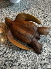 Handmade Hand-carved Wooden Turtle Figurine Sculpture Collectible Reptile Decor