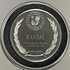Vintage Kansas State Proof Collectible Coin Sterling Silver  925 Medal Round