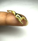 18k Solid Gold Italian Good Luck Mano Cornuto Hand Charm For Necklace