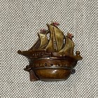 Sewing Figural Celluloid Tape Measure Sailing Boat Ship Vintage