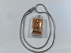 Thai Jeweled Sitting Buddha Amulet And 26  Heavy-duty  Non-tarnish Necklace