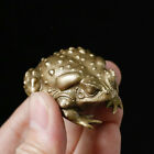 Antique Bronze Sculpture Of Solid Brass Toad Small Ornament