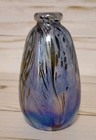 Vintage Iridescent Glass Perfume Bottle Purple Blue 4 