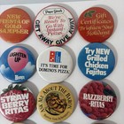 Vintage Restaurant Fast Food Button Pins Badge Promo Lot 45  1980   s 90s Employee