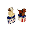 Mud Pie Baby First Tooth   Curl Keepsake Trinket Boxes Puppy Dog Milestone Set
