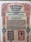 1907 Chinese Imperial Railway Canton-kowloon   100 Gold Bond With Coupons  Rare