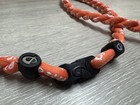  lot Of 2  Phiten Twisted Rope Titanium Necklace Orange white 21 -22  - New