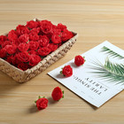 100 Pcs 1 3 Inches Mini Red Rose Head Fake Red Roses Artificial Flowers For H   
