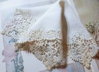Antique   Vintage 4-corner Lace Handkerchief Bridal Wedding K