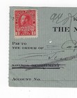 1917 Cancelled Check The Molsons Bank W canada War Tax Stamp Very Rare
