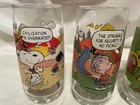 Set Of 3 Vintage Mcdonalds Glass  Camp Snoopy Charlie Brown The Peanuts  Exc 