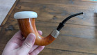 Frank Of London Meerschaum Calabash Estate Pipe - Silver Accent - Factory Marks 