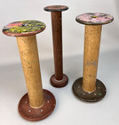 Vtg Industrial Wooden Textile Spools Early 20th Century Set Of 3