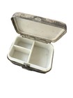 Antique Miniature Feminine Pill Box     Metal Apothecary Travel Case Pre 1930