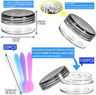 100 Pcs 5g Empty Plastic Containers With Black Lids mini Makeup Sample Container