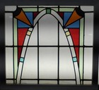 Pretty Abstract Midsize Old English Leaded Stained Glass Window 25 x 22 3 4 