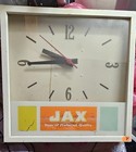 Extremely Rare  Vintage Metal Jax Beer Light Up Clock Sign Working Great Mancave
