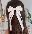 Lt Blue Satin Stylish Bow Double Ribbon Bow Knot Ballet Bow Hair Clip Non Slip