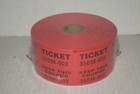 Roll Of 2000 Red Double Stub Raffle Tickets Split The Pot 50 50 New