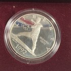 1992 Olympic 2-coin Silver   Clad Proof Coins  baseball   Gymnast 