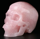 Huge 5 0  Rose Quartz Crystal Carved Skull  Super Realistic crystal Healing