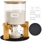 Glass Rice Dispenser 10 Lbs  With Airtight Lid   Labels   Slider Mat  Make 