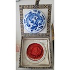 Vintage Chinese Calligraphy Set Dragon Soapstone Seal Ink Stone Sticks Multi